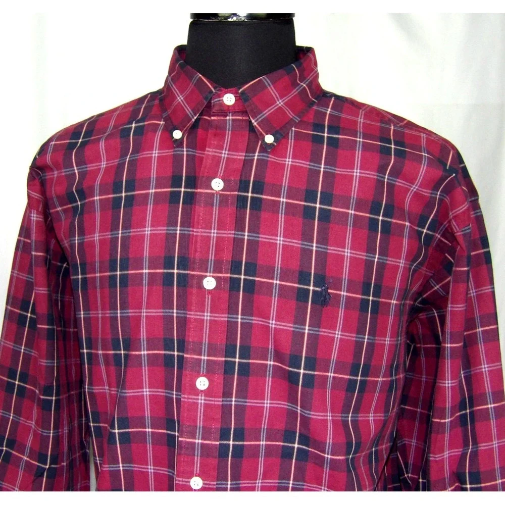 Polo Ralph Lauren BLAKE Long Sleeved Plaid Button Up Shirt Men's XL